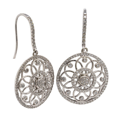 9ct & 18ct White Gold Diamond Earrings-Earrings-Walker & Hall