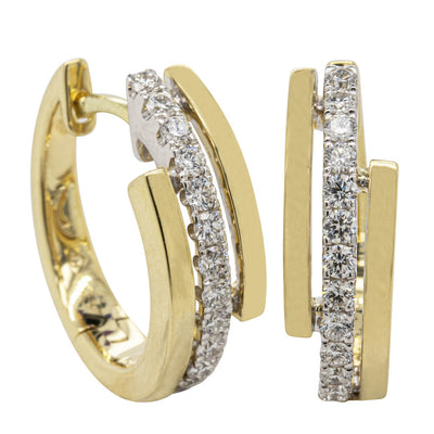 18ct Yellow Gold Diamond Earrings-Earrings-Walker & Hall