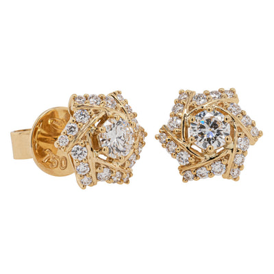 18ct Yellow Gold .46ct Diamond Katarina Earrings-Earrings-Walker & Hall