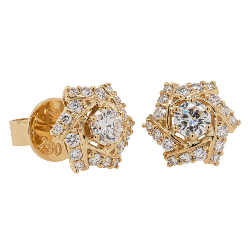 18ct Yellow Gold .46ct Diamond Katarina Earrings-Earrings-Walker & Hall