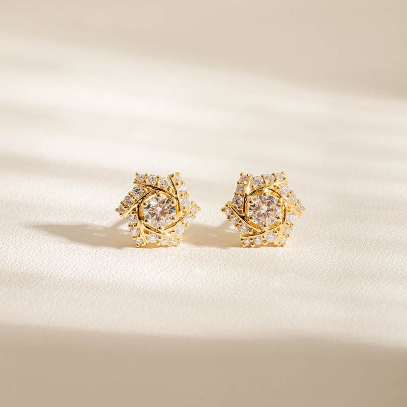 18ct Yellow Gold .46ct Diamond Katarina Earrings-Earrings-Walker & Hall