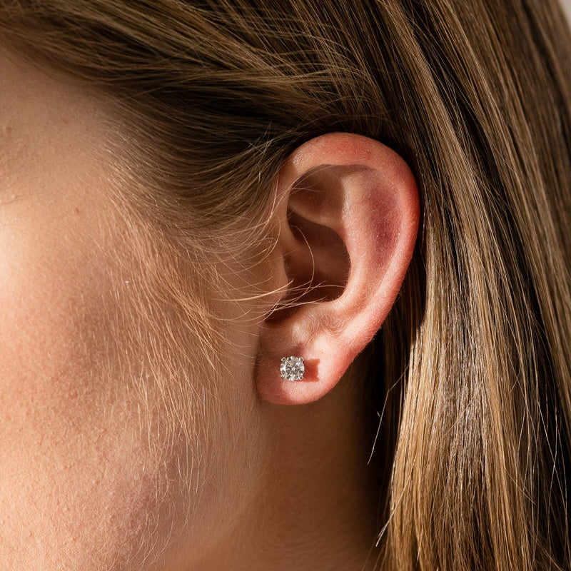 18ct White Gold 1.01ct Diamond Blossom Stud Earrings-Earrings-Walker & Hall