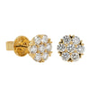 18ct Yellow Gold Diamond Lotus Stud Earrings-Earrings-Walker & Hall