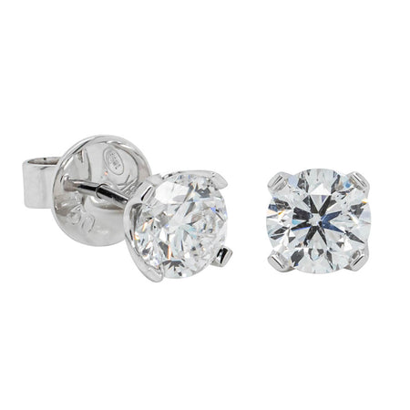 18ct White Gold 2.01ct Diamond Blossom Stud Earrings-Earrings-Walker & Hall