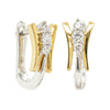 18ct White & Yellow Gold Diamond Huggie Earrings-Earrings-Walker & Hall