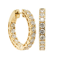 18ct Yellow Gold 2.00ct Diamond Jubilee Hoop Earrings-Earrings-Walker & Hall