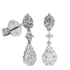 18ct White Gold Diamond Drop Earrings-Earrings-Walker & Hall