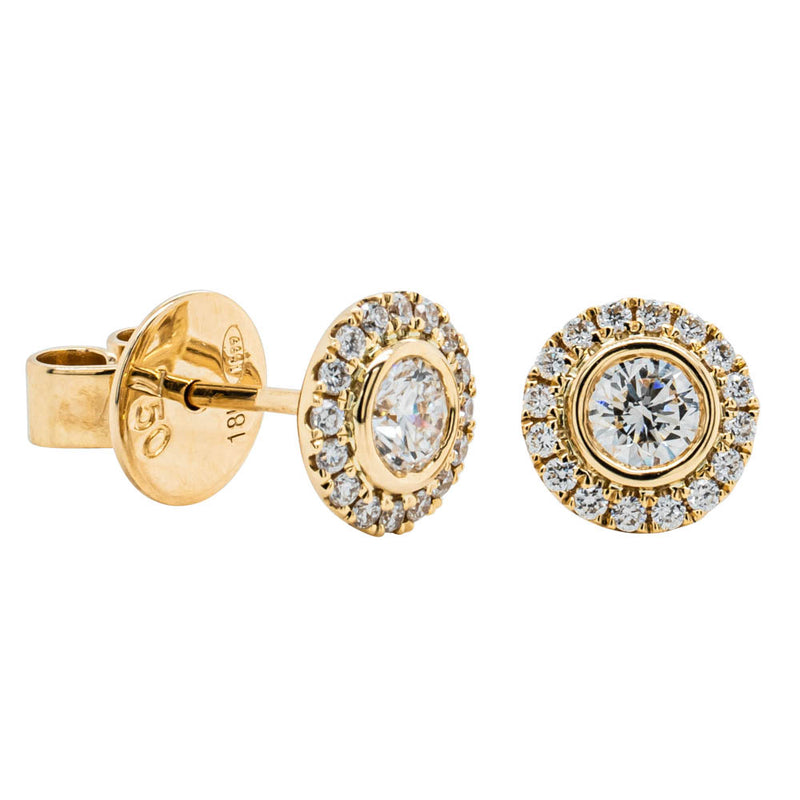 18ct Yellow Gold Diamond Isla Earrings-Earrings-Walker & Hall