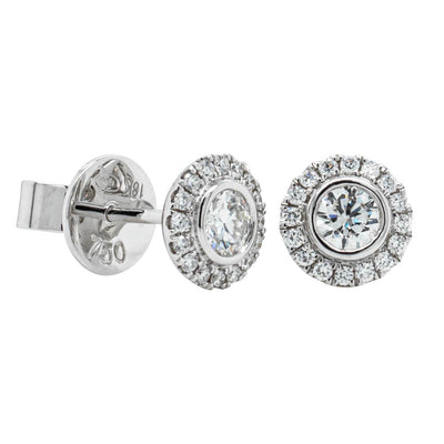 18ct White Gold Diamond Isla Earrings-Earrings-Walker & Hall