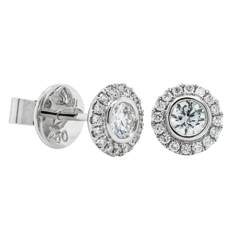 18ct White Gold Diamond Isla Earrings-Earrings-Walker & Hall