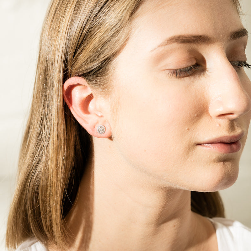 18ct White Gold Diamond Isla Earrings-Earrings-Walker & Hall