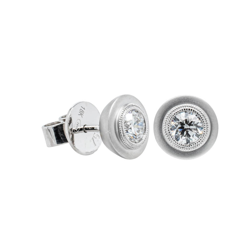 18ct White Gold .63ct Diamond Windsor Earrings-Earrings-Walker & Hall