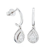 9ct White Gold .33ct Diamond Pear Saturn Earrings-Earrings-Walker & Hall