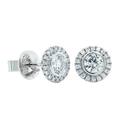 18ct White Gold .81ct Diamond Isla Earrings-Earrings-Walker & Hall