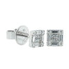 18ct White Gold Diamond Quattro Stud Earrings-Earrings-Walker & Hall