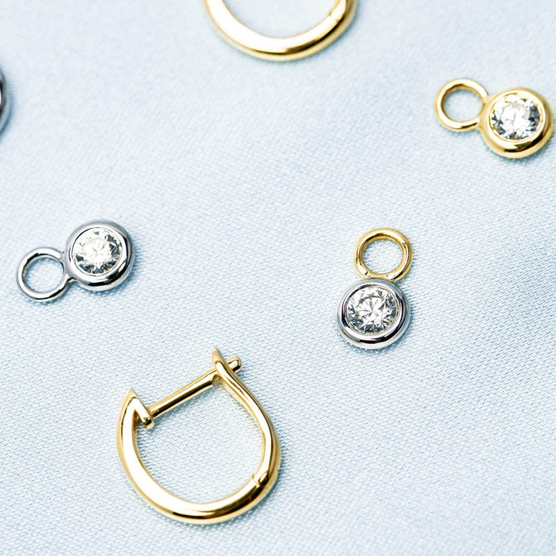 18ct Yellow Gold Diamond Natalia Hoop Earrings-Earrings-Walker & Hall