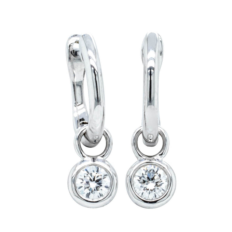 18ct White Gold .30ct Diamond Natalia Hoop Earrings-Earrings-Walker & Hall