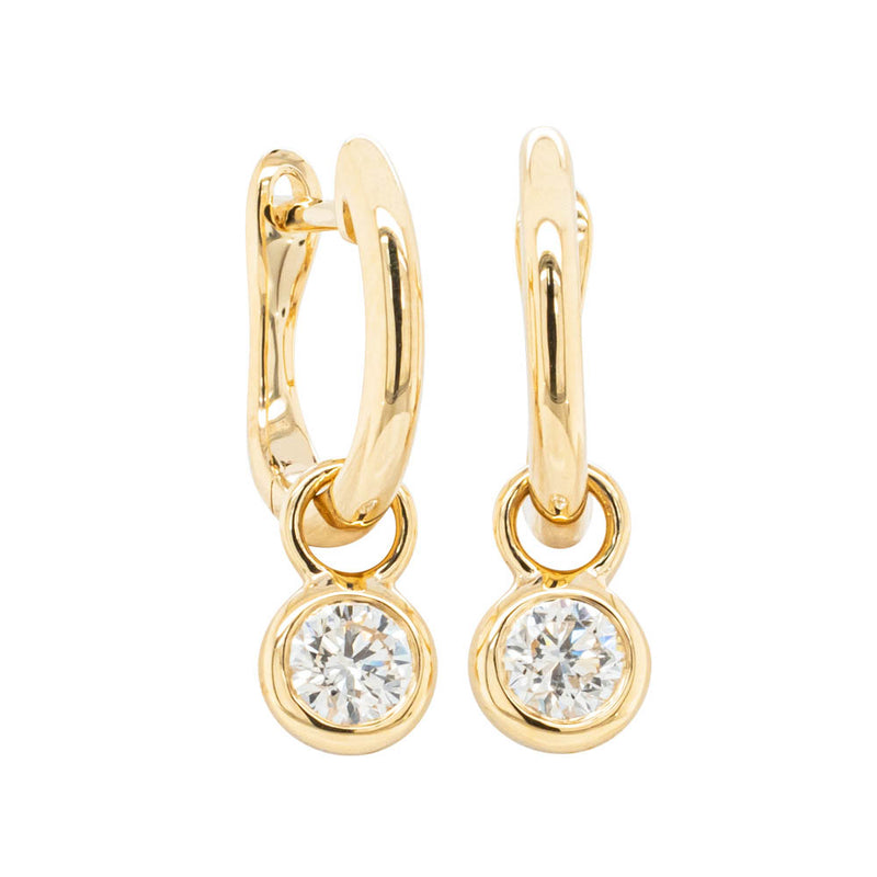 18ct Yellow Gold .30ct Diamond Natalia Hoop Earrings-Earrings-Walker & Hall