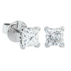 18ct White Gold 2.00ct Princess Cut Diamond Blossom Earrings-Earrings-Walker & Hall
