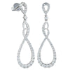 18ct White Gold Diamond Drop Earrings-Earrings-Walker & Hall