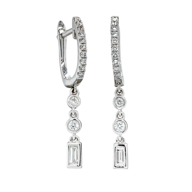 18ct White Gold Diamond Earrings-Earrings-Walker & Hall