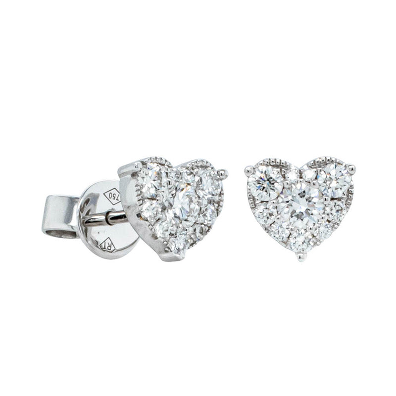 18ct White Gold .57ct Diamond Stud Earrings-Earrings-Walker & Hall