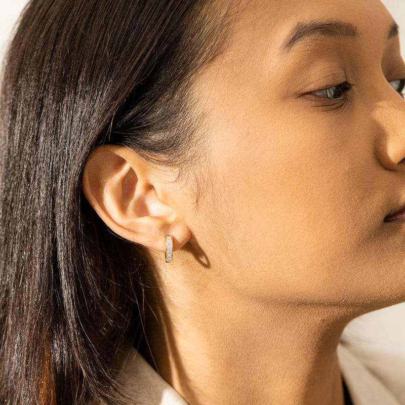 18ct Yellow Gold Diamond Hoop Earrings-Earrings-Walker & Hall