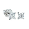 18ct White Gold 1.40ct Princess Cut Diamond Blossom Earrings-Earrings-Walker & Hall