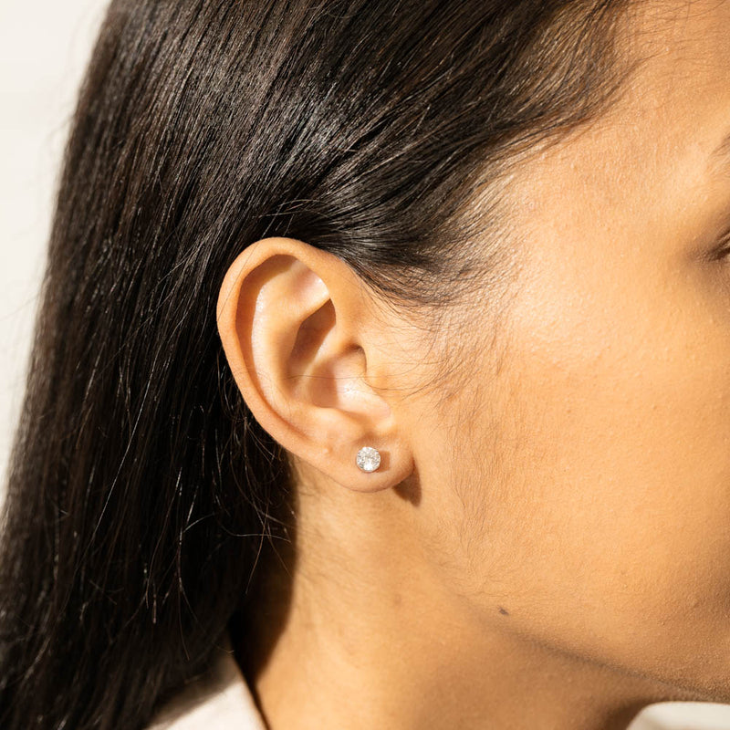 Deja Vu 17ct White Gold 1.07ct Diamond Stud Earrings-Earrings-Walker & Hall