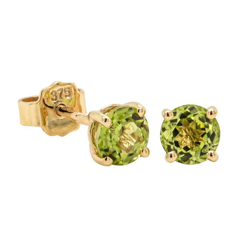 9ct Yellow Gold Peridot Studs-Earrings-Walker & Hall