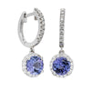 18ct White Gold 2.78ct Tanzanite & Diamond Drop Earrings-Earrings-Walker & Hall