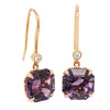 18ct Rose Gold Amethyst & Diamond Drop Octavia Earrings-Earrings-Walker & Hall