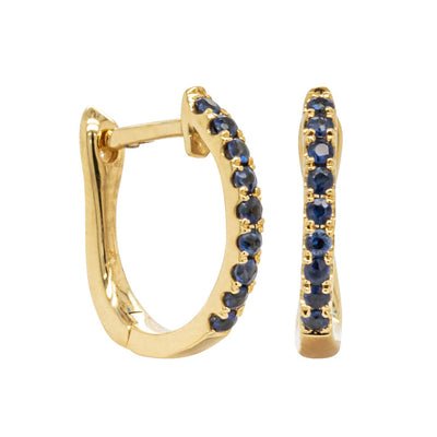 18ct Yellow Gold .14ct Sapphire Cosy Earrings-Earrings-Walker & Hall
