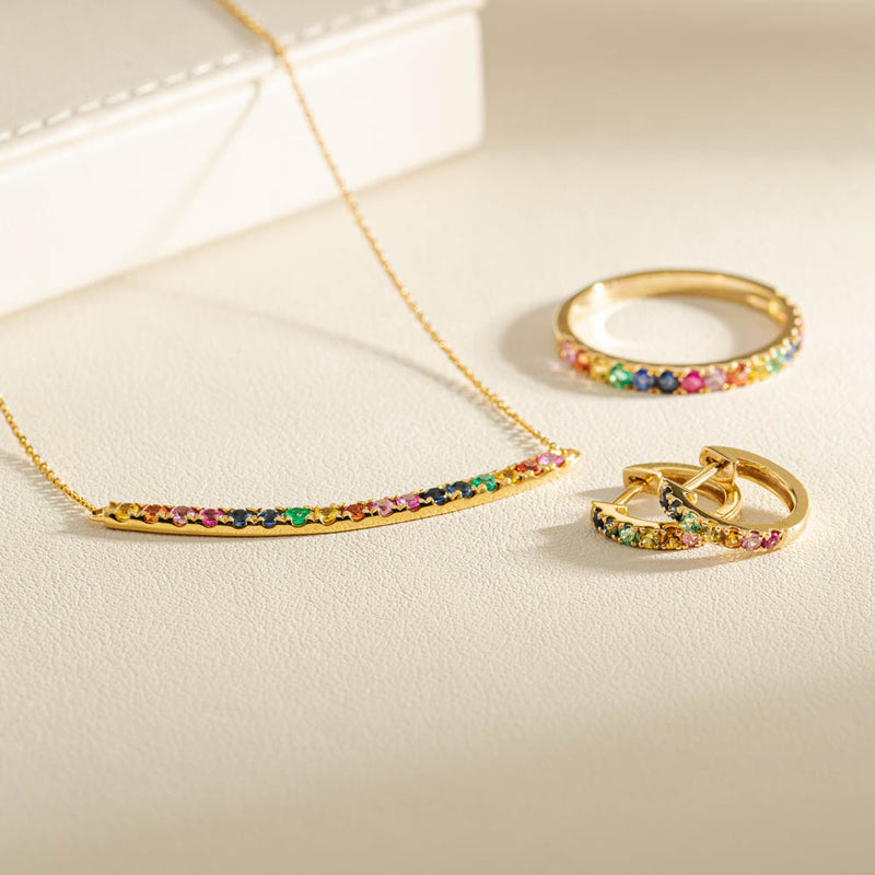 9ct Yellow Gold Prism Necklace-Necklace-Walker & Hall