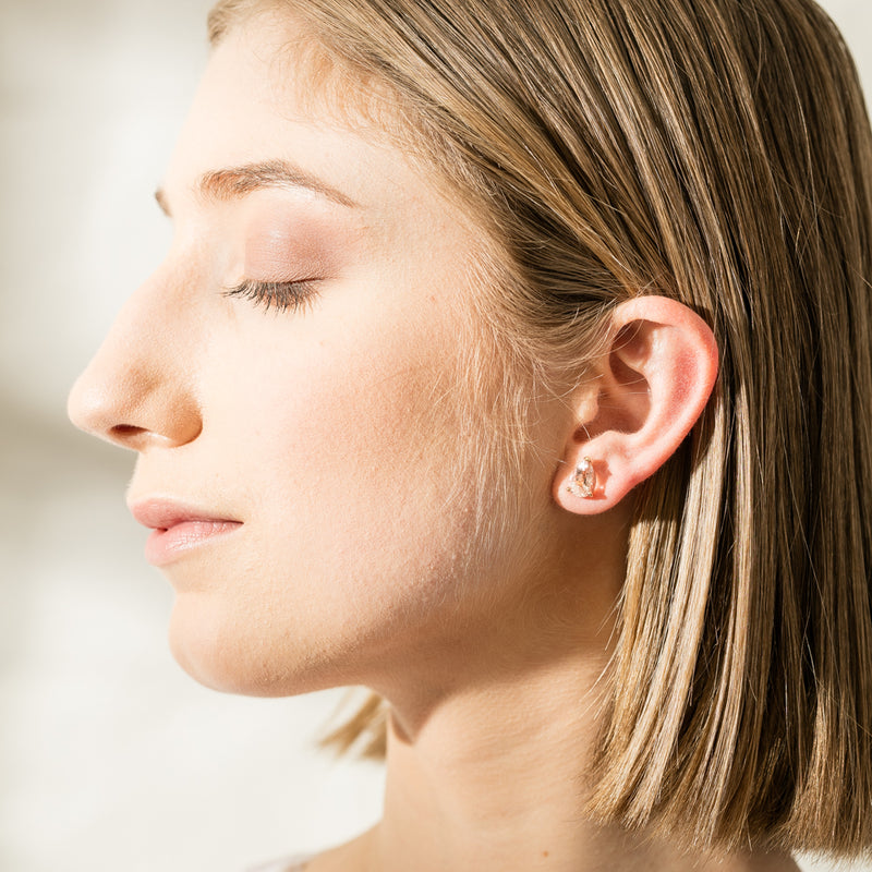 18ct Rose Gold 3.98ct Morganite Stud Earrings-Earrings-Walker & Hall