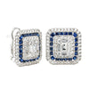 18ct White Gold Sapphire & Diamond Earrings-Earrings-Walker & Hall
