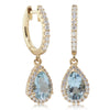 18ct Yellow Gold Aquamarine & Diamond Earrings-Earrings-Walker & Hall