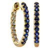 18ct Yellow Gold Sapphire & Diamond Jupiter Hoop Earrings-Earrings-Walker & Hall