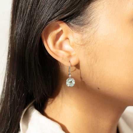 18ct White Gold Aquamarine & Diamond Drop Octavia Earrings-Earrings-Walker & Hall