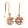 18ct Rose Gold Morganite & Diamond Drop Octavia Earrings-Earrings-Walker & Hall