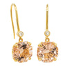18ct Yellow Gold Morganite & Diamond Drop Octavia Earrings-Earrings-Walker & Hall