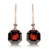 18ct Rose Gold Garnet & Diamond Drop Octavia Earrings-Earrings-Walker & Hall