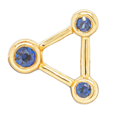 18ct Yellow Gold Sapphire Single Water Element Earring-Earrings-Walker & Hall