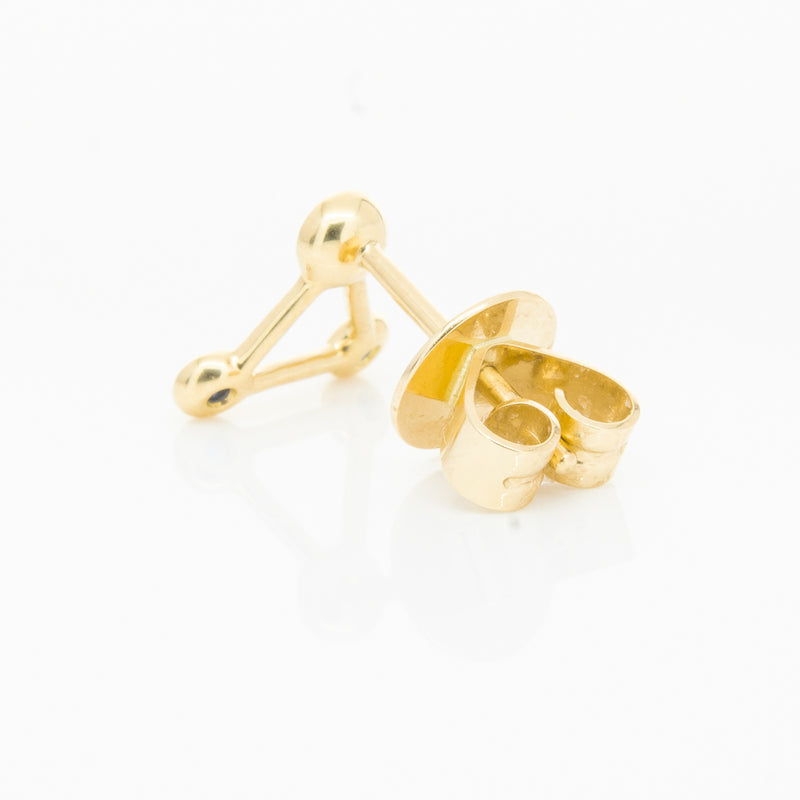 18ct Yellow Gold Sapphire Single Water Element Earring-Earrings-Walker & Hall