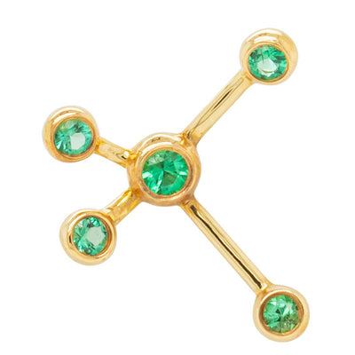 18ct Yellow Gold Tsavorite Single Earth Element Earring-Earrings-Walker & Hall