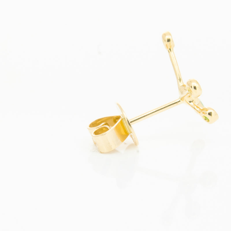 18ct Yellow Gold Tsavorite Single Earth Element Earring-Earrings-Walker & Hall