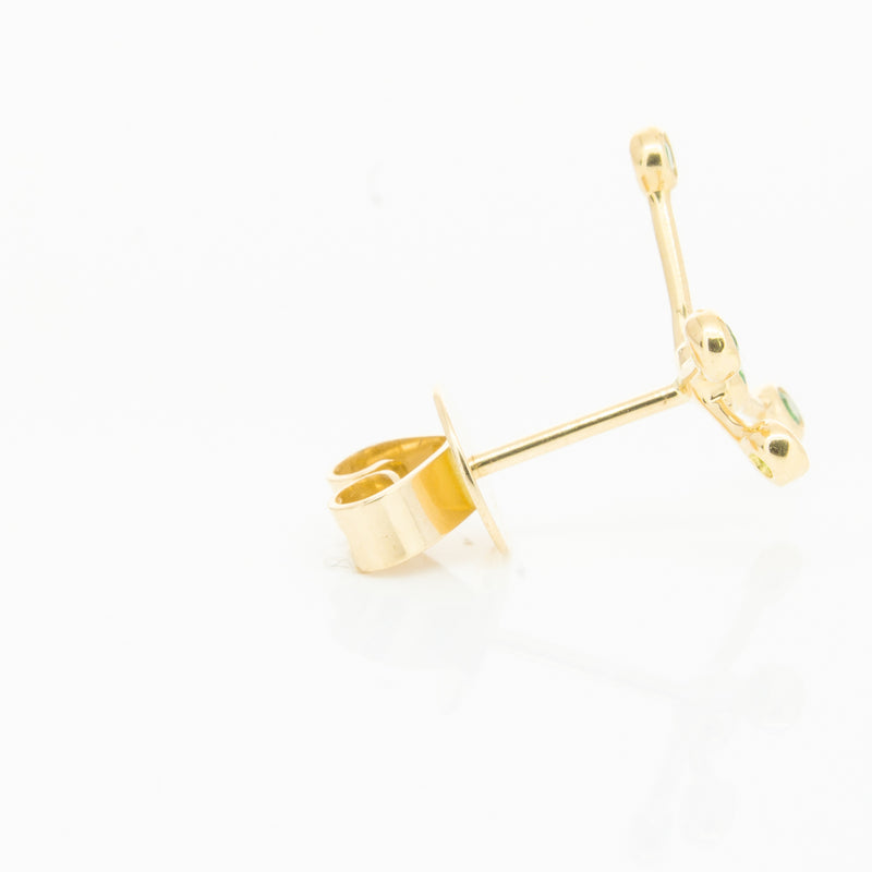 18ct Yellow Gold Tsavorite Single Earth Element Earring-Earrings-Walker & Hall