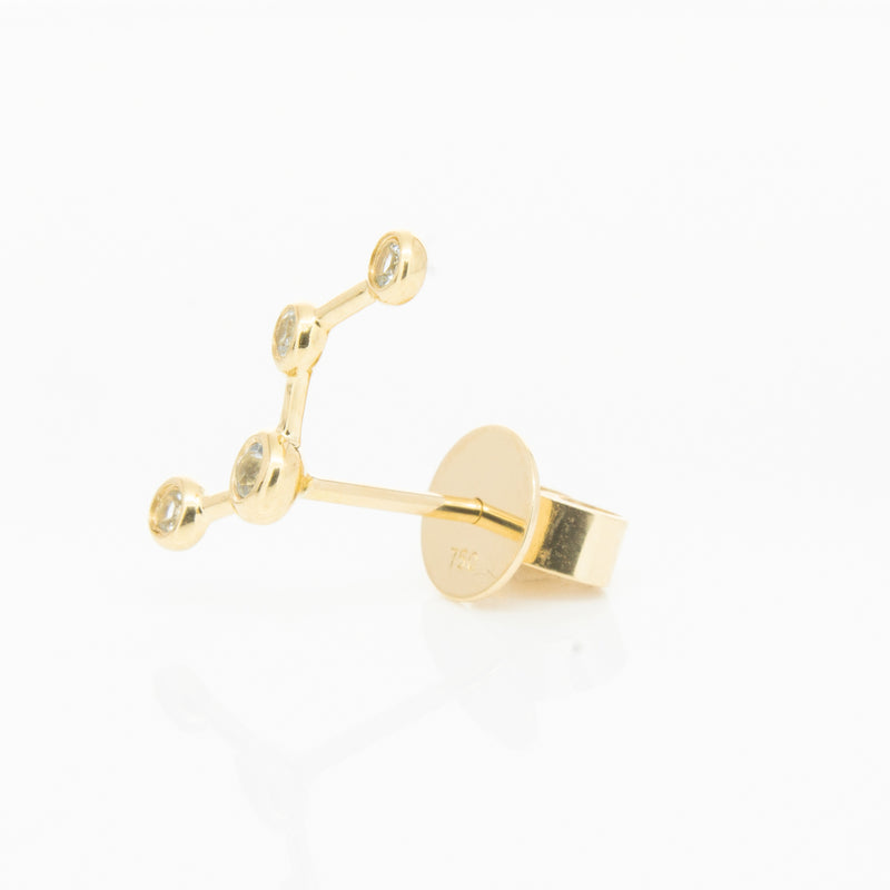 18ct Yellow Gold Aquamarine Single Air Element Earring-Earrings-Walker & Hall