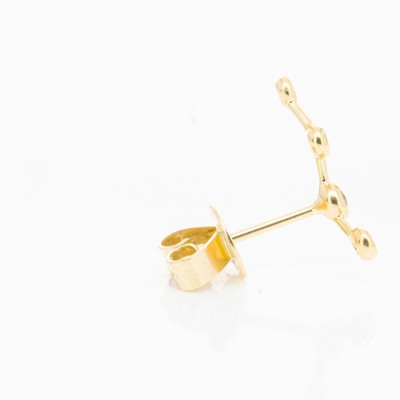 18ct Yellow Gold Aquamarine Single Air Element Earring-Earrings-Walker & Hall