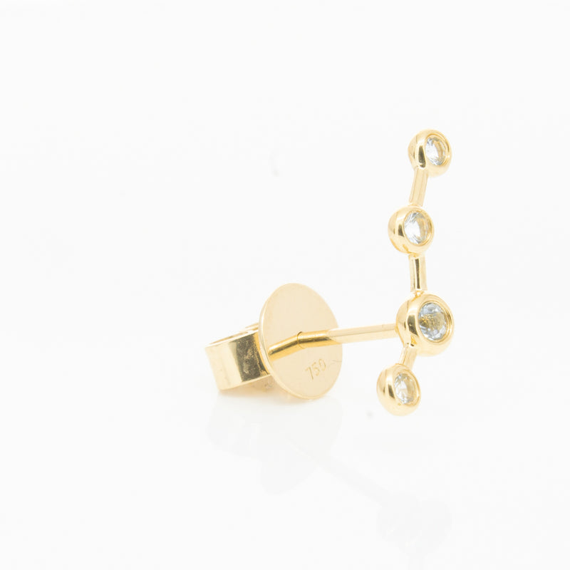 18ct Yellow Gold Aquamarine Single Air Element Earring-Earrings-Walker & Hall